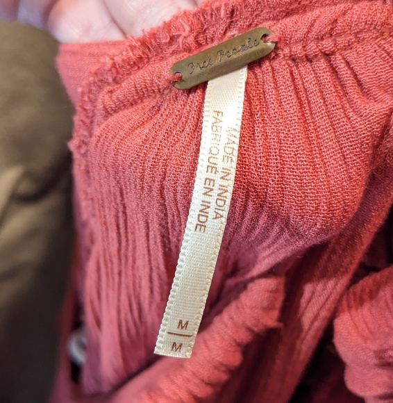 Free People Cosmico Maxi Endless Summer V Neck Sleeveless Dress Gauze Pink Red M - Picture 11 of 13